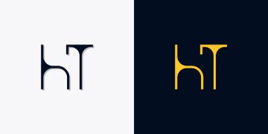 Minimalist soyut HT logosu. Bu logo, yaratıcı bir şekilde soyut yazı karakterine sahip. Hangi şirket ya da markanın başlattığı bu başlangıç noktası için uygun olacaktır.