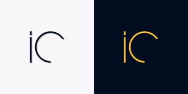 Minimalist soyut başlangıç harfleri IC logosu. Bu logo, yaratıcı bir şekilde soyut yazı karakterine sahip. Hangi şirket ya da markanın başlattığı bu başlangıç noktası için uygun olacaktır..