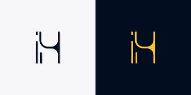 Minimalist soyut başlangıç harfleri IH logosu. Bu logo, yaratıcı bir şekilde soyut yazı karakterine sahip. Hangi şirket ya da markanın başlattığı bu başlangıç noktası için uygun olacaktır..