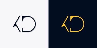 Minimalist soyut başlangıç harfleri KD logosu. Bu logo, yaratıcı bir şekilde soyut yazı karakterine sahip. Hangi şirket ya da markanın başlattığı bu başlangıç noktası için uygun olacaktır..