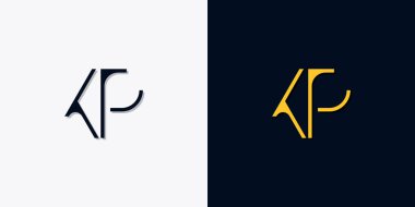 Minimalist soyut başlangıç harfleri KP logosu. Bu logo, yaratıcı bir şekilde soyut yazı karakterine sahip. Hangi şirket ya da markanın başlattığı bu başlangıç noktası için uygun olacaktır..