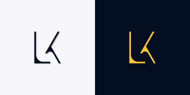 Minimalist soyut ilk harfler LK logosu. Bu logo, yaratıcı bir şekilde soyut yazı karakterine sahip. Hangi şirket ya da markanın başlattığı bu başlangıç noktası için uygun olacaktır.