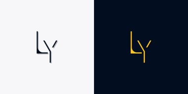 Minimalist soyut ilk harfler LY logosu. Bu logo, yaratıcı bir şekilde soyut yazı karakterine sahip. Hangi şirket ya da markanın başlattığı bu başlangıç noktası için uygun olacaktır.