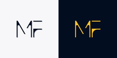 Minimalist soyut ilk harfler MF logosu. Bu logo, yaratıcı bir şekilde soyut yazı karakterine sahip. Hangi şirket ya da markanın başlattığı bu başlangıç noktası için uygun olacaktır.