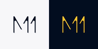 Minimalist soyut başlangıç harfleri MM logosu. Bu logo, yaratıcı bir şekilde soyut yazı karakterine sahip. Hangi şirket ya da markanın başlattığı bu başlangıç noktası için uygun olacaktır.