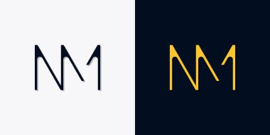 Minimalist soyut başlangıç harfleri NM logosu. Bu logo, yaratıcı bir şekilde soyut yazı karakterine sahip. Hangi şirket ya da markanın başlattığı bu başlangıç noktası için uygun olacaktır.