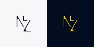 Minimalist soyut başlangıç harfleri NZ logosu. Bu logo, yaratıcı bir şekilde soyut yazı karakterine sahip. Hangi şirket ya da markanın başlattığı bu başlangıç noktası için uygun olacaktır.
