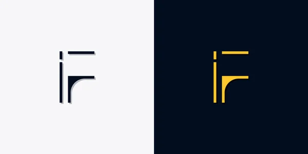 Letras Iniciais Abstratas Minimalistas Logotipo Este Logotipo Incorpora Com Typeface —  Vetores de Stock