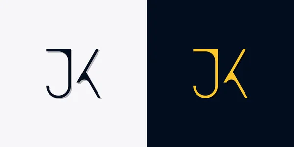 Letras Iniciales Abstractas Minimalistas Logo Este Logotipo Incorporan Con Tipografía — Vector de stock