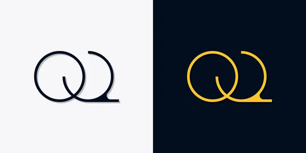 Minimalistický Abstraktní Počáteční Písmena Oqa Logo Toto Logo Obsahuje Abstraktní — Stockový vektor