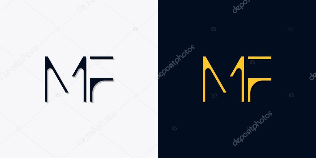 Minimalist abstract initial letters MF logo. This logo incorporate with abstract typeface in the creative way.It will be suitable for which company or brand name start those initial