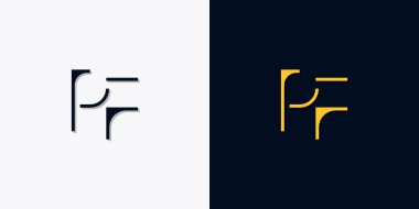 Minimalist soyut ilk harfler PF logosu. Bu logo, yaratıcı bir şekilde soyut yazı karakterine sahip. Hangi şirket ya da markanın başlattığı bu başlangıç noktası için uygun olacaktır..