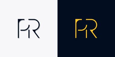 Minimalist soyut ilk harfler PR logosu. Bu logo, yaratıcı bir şekilde soyut yazı karakterine sahip. Hangi şirket ya da markanın başlattığı bu başlangıç noktası için uygun olacaktır..