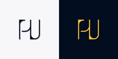 Minimalist soyut başlangıç harfleri PU logosu. Bu logo, yaratıcı bir şekilde soyut yazı karakterine sahip. Hangi şirket ya da markanın başlattığı bu başlangıç noktası için uygun olacaktır..
