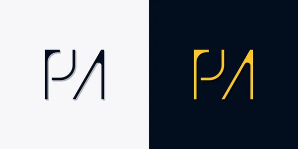 Letras Iniciais Abstratas Minimalistas Logotipo Este Logotipo Incorpora Com Typeface — Vetor de Stock