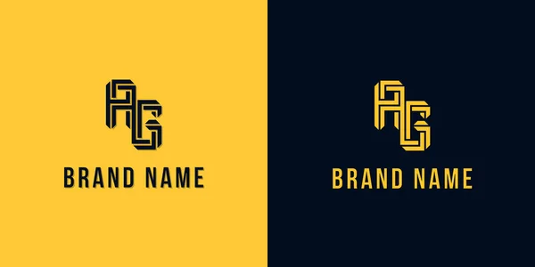 简约抽象字母Ag标志 这个标志以创造性的方式与抽象字体结合在一起 适用于那些公司或品牌的首字母首字母缩写 — 图库矢量图片