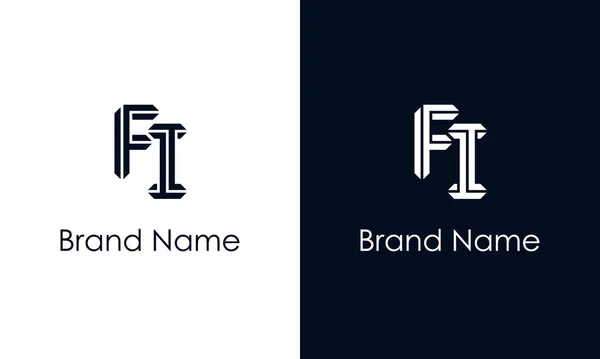 最小摘要字母Fi标志 这个标志以创造性的方式与抽象字体结合在一起 适用于那些公司或品牌的首字母首字母缩写 — 图库矢量图片