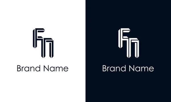 ミニマルなアブストラクトレターFnロゴ このロゴは 抽象的な書体を創造的な方法で組み込んでいます 会社やブランド名が最初にそれらを開始するのに適しています — ストックベクタ