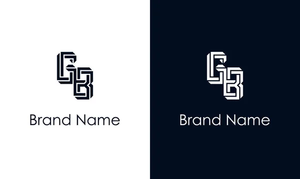 最小限の抽象的な文字Gbのロゴ このロゴは 抽象的な書体を創造的な方法で組み込んでいます 会社やブランド名が最初にそれらを開始するのに適しています — ストックベクタ