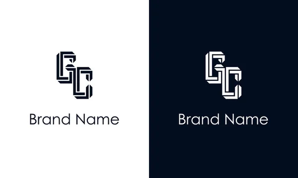简约抽象字母Gc标志 这个标志以创造性的方式与抽象字体结合在一起 适用于那些公司或品牌的首字母首字母缩写 — 图库矢量图片