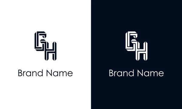 简约抽象字母Gh标志 这个标志以创造性的方式与抽象字体结合在一起 适用于那些公司或品牌的首字母首字母缩写 — 图库矢量图片
