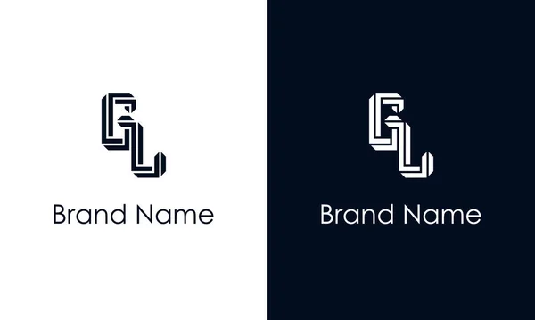 简约抽象字母Gl标志 这个标志以创造性的方式与抽象字体结合在一起 适用于那些公司或品牌的首字母首字母缩写 — 图库矢量图片