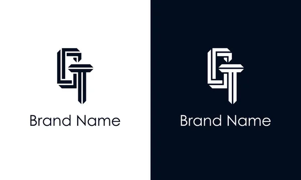ミニマリスト抽象文字Gtロゴ このロゴは 抽象的な書体を創造的な方法で組み込んでいます 会社やブランド名が最初にそれらを開始するのに適しています — ストックベクタ