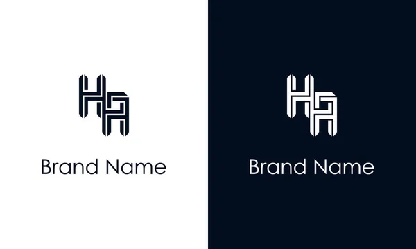 简约的抽象字母Ha标志 这个标志以创造性的方式与抽象字体结合在一起 适用于那些公司或品牌的首字母首字母缩写 — 图库矢量图片