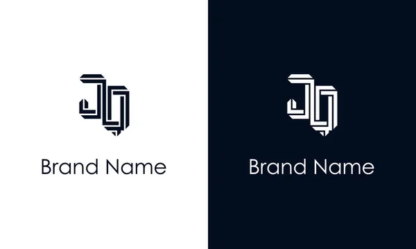 简约抽象字母Jq标志 这个标志以创造性的方式与抽象字体结合在一起 适用于那些公司或品牌的首字母首字母缩写 — 图库矢量图片