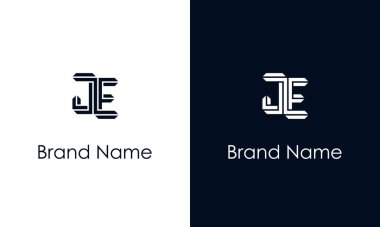 Minimalist soyut harfli JE logosu. Bu logo, yaratıcı bir şekilde soyut yazı karakterine sahip. Hangi şirket ya da markanın başlattığı bu başlangıç noktası için uygun olacaktır..