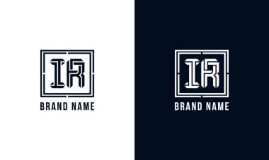 Minimalist soyut harf IR logosu. Bu logo, yaratıcı bir şekilde soyut yazı karakterine sahip. Hangi şirket ya da markanın başlattığı bu başlangıç noktası için uygun olacaktır..