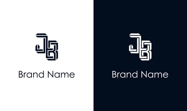 最小限の抽象的な文字Jbロゴ このロゴは 抽象的な書体を創造的な方法で組み込んでいます 会社やブランド名が最初にそれらを開始するのに適しています — ストックベクタ