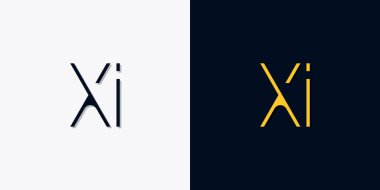 Minimalist soyut ilk harfler XI logosu. Bu logo, yaratıcı bir şekilde soyut yazı karakterine sahip. Hangi şirket ya da markanın başlattığı bu başlangıç noktası için uygun olacaktır..