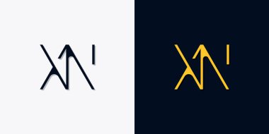 Minimalist soyut XN logosu. Bu logo, yaratıcı bir şekilde soyut yazı karakterine sahip. Hangi şirket ya da markanın başlattığı bu başlangıç noktası için uygun olacaktır..