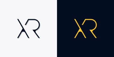 Minimalist soyut XR logosu. Bu logo, yaratıcı bir şekilde soyut yazı karakterine sahip. Hangi şirket ya da markanın başlattığı bu başlangıç noktası için uygun olacaktır..