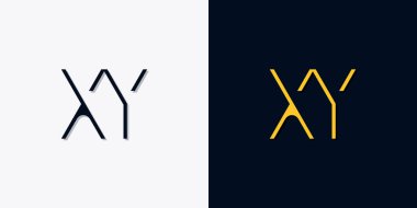 Minimalist soyut XY logosu. Bu logo, yaratıcı bir şekilde soyut yazı karakterine sahip. Hangi şirket ya da markanın başlattığı bu başlangıç noktası için uygun olacaktır..