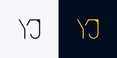 Minimalist soyut başlangıç harfleri YJ logosu. Bu logo, yaratıcı bir şekilde soyut yazı karakterine sahip. Hangi şirket ya da markanın başlattığı bu başlangıç noktası için uygun olacaktır..
