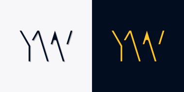 Minimalist soyut başlangıç harfleri YW logosu. Bu logo, yaratıcı bir şekilde soyut yazı karakterine sahip. Hangi şirket ya da markanın başlattığı bu başlangıç noktası için uygun olacaktır..