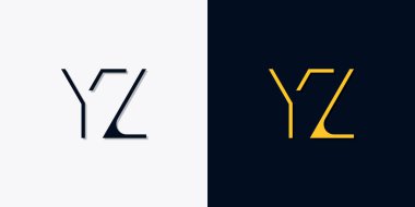 Minimalist soyut başlangıç harfleri YZ logosu. Bu logo, yaratıcı bir şekilde soyut yazı karakterine sahip. Hangi şirket ya da markanın başlattığı bu başlangıç noktası için uygun olacaktır..