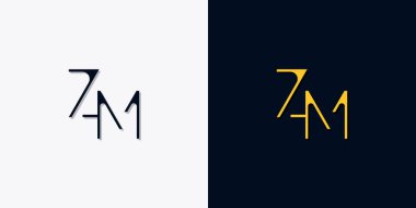 Minimalist soyut başlangıç harfleri ZM logosu. Bu logo, yaratıcı bir şekilde soyut yazı karakterine sahip. Hangi şirket ya da markanın başlattığı bu başlangıç noktası için uygun olacaktır..