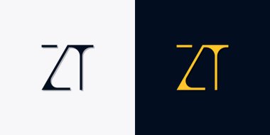 Minimalist soyut başlangıç harfleri ZT logosu. Bu logo, yaratıcı bir şekilde soyut yazı karakterine sahip. Hangi şirket ya da markanın başlattığı bu başlangıç noktası için uygun olacaktır..
