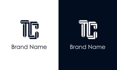 Minimalist soyut harf TC logosu. Bu logo, yaratıcı bir şekilde soyut yazı karakterine sahip. Hangi şirket ya da markanın başlattığı bu başlangıç noktası için uygun olacaktır..