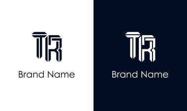 Minimalist soyut harf TR logosu. Bu logo, yaratıcı bir şekilde soyut yazı karakterine sahip. Hangi şirket ya da markanın başlattığı bu başlangıç noktası için uygun olacaktır..