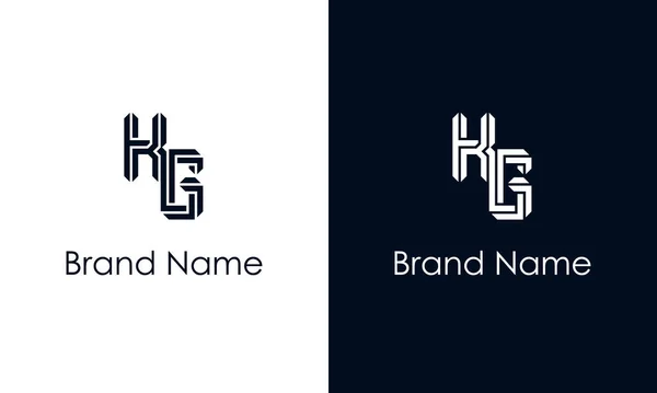简约抽象字母Kg标志 这个标志以创造性的方式与抽象字体结合在一起 适用于那些公司或品牌的首字母首字母缩写 — 图库矢量图片