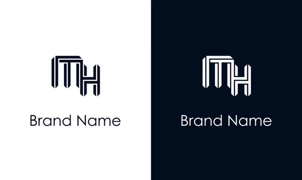 简约的抽象字母Mh标志 这个标志以创造性的方式与抽象字体结合在一起 适用于那些公司或品牌的首字母首字母缩写 — 图库矢量图片