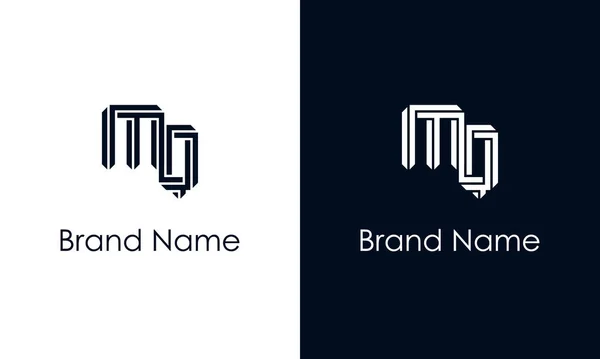 最小限の抽象的な文字Mqロゴ このロゴは 抽象的な書体を創造的な方法で組み込んでいます 会社やブランド名が最初にそれらを開始するのに適しています — ストックベクタ