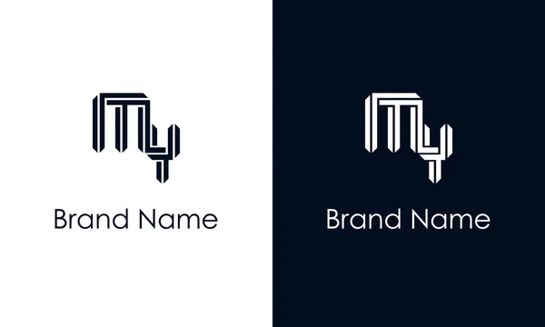 最小限の抽象的な手紙私のロゴ このロゴは 抽象的な書体を創造的な方法で組み込んでいます 会社やブランド名が最初にそれらを開始するのに適しています — ストックベクタ
