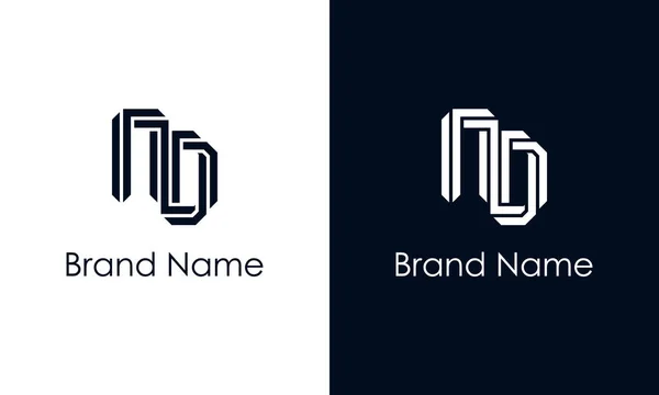 简约抽象字母Nd标志 这个标志以创造性的方式与抽象字体结合在一起 适用于那些公司或品牌的首字母首字母缩写 — 图库矢量图片