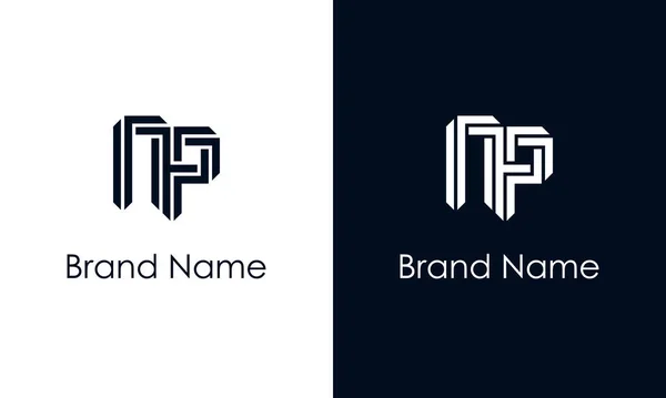 ミニマリスト抽象文字Npロゴ このロゴは 抽象的な書体を創造的な方法で組み込んでいます 会社やブランド名が最初にそれらを開始するのに適しています — ストックベクタ