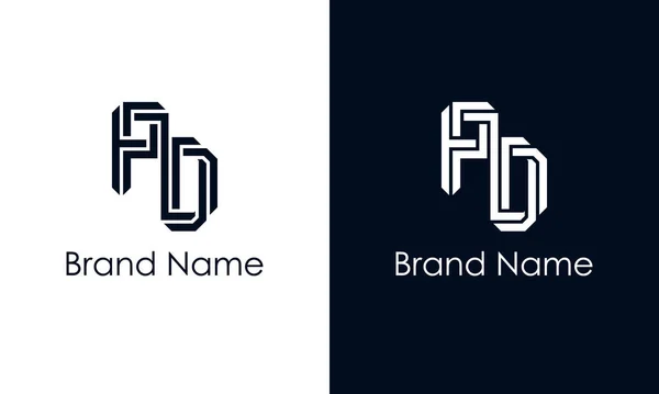 ミニマリスト抽象文字Pdロゴ このロゴは 抽象的な書体を創造的な方法で組み込んでいます 会社やブランド名が最初にそれらを開始するのに適しています — ストックベクタ